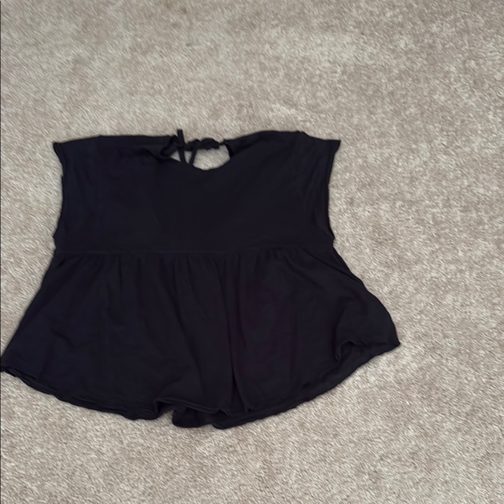 American Eagle Outfitters Black Peplum Tie back shirt